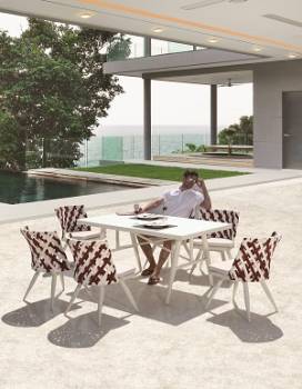 Verona Dining Set for 6 with Armless Chairs