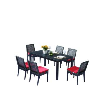 Provence Dining Set for 6 with Armless Chairs