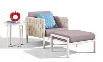 Asthina Club Chair with Ottoman and Side Table