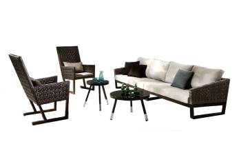 Cali Seating set for 6 with two high back Chairs