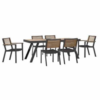 Avant Dining Set For 6 (Stackable Chairs) - QUICK SHIP 