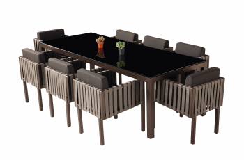 Amber Dining Set For 8 with Side Straps - QUICK SHIP 