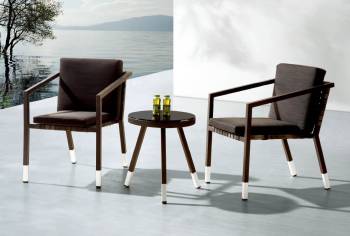 Taco Chair Set For 2 with cushions and side table