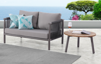 Venice Loveseat Sofa with Coffee Table