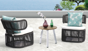 Venice Woven Lounge Chair set for 2 with side table