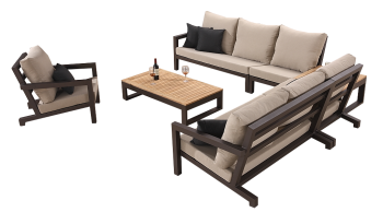 Soho Sectional Sofa Set for 7 with Club Chair