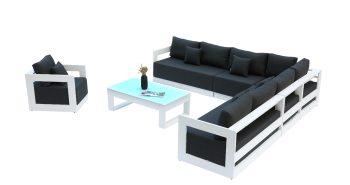 Lusso XL Sectional Sofa Set With Club Chair