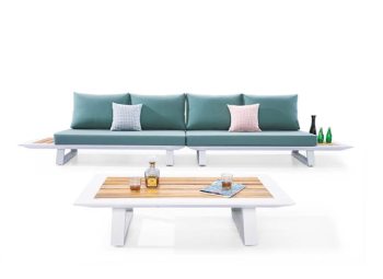 Luxe Loveseat Set With Built-In Side Tables