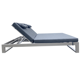 Amber Double Chaise Lounge - Grey Frame - QUICK SHIP 