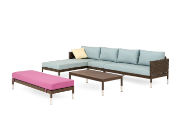 Taco Sofa Set With 2 Armless Chaise Benches