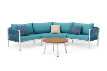 Venice Curved Sofa Set for 4 with Coffee Table